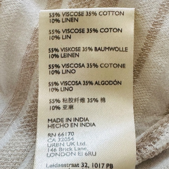 FREE PEOPLE BY MY SIDE STRIPED SLEEVELESS BLOUSE beige size XS - Picture 10 of 10